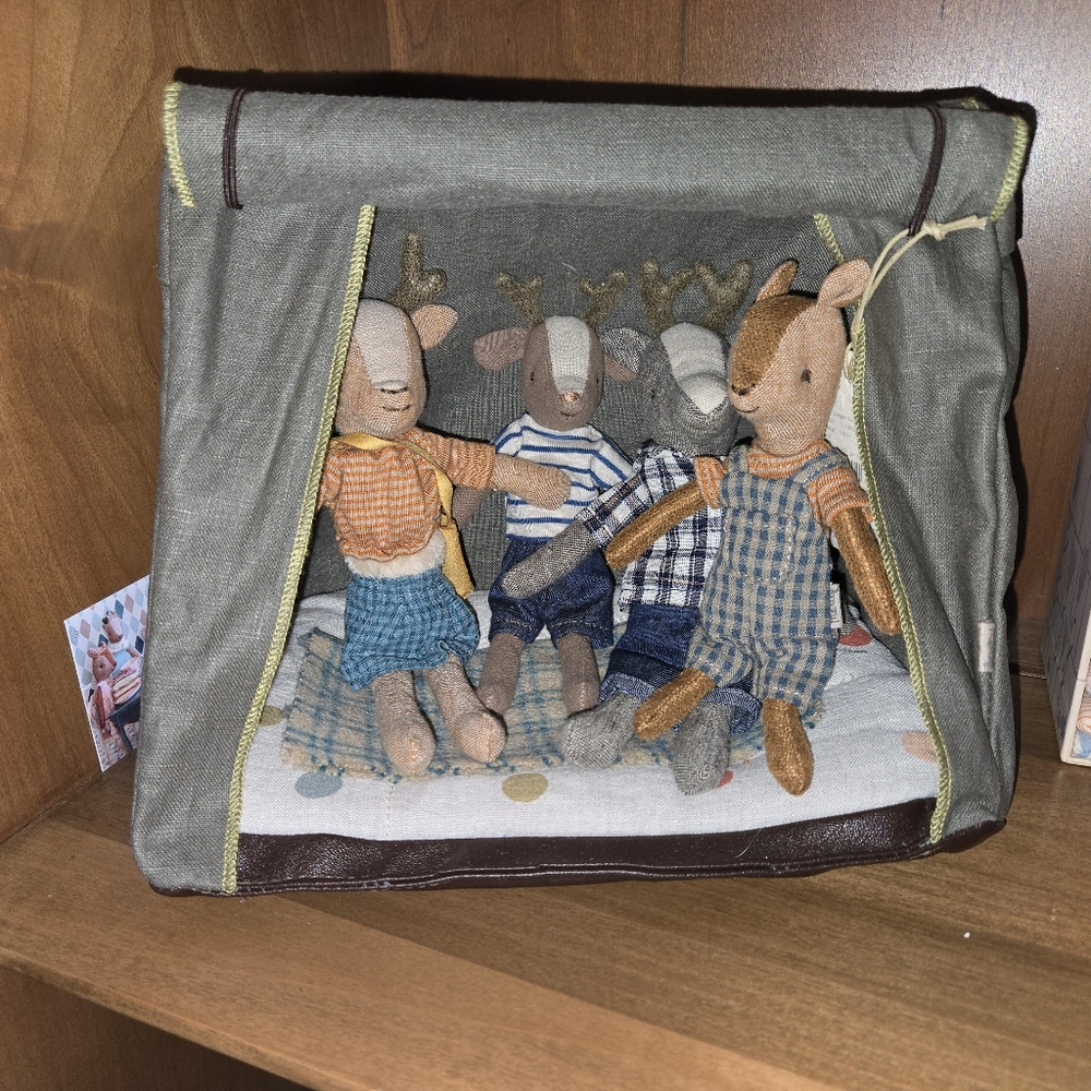 Maileg Retired Gray Tent with Dear Family